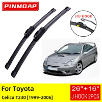 For Toyota Celica T230 1999 2000 2001 2002 2003 2004 2005 2006 Front Wiper Blades Brushes Cutter Accessories U J Hook