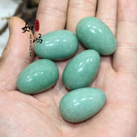 如鴻天然綠色東陵玉原石擺件蛋形小號裝飾手把玩件禮物