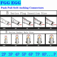 1 Set FGG EGG 00B 0B 1B 2B Aviation Metal Push Pull Self-locking Connectors Male Plug Female Sockets 2 3 4 5 6 7 8 9 10 12 14Pin