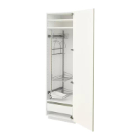 METOD/MAXIMERA 高櫃附清潔用品收納架, 白色/vallstena 白色, 60x61.6x208 公分
