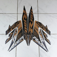striping motor / stiker suzuki Raider r150 facelift 2014 Full hitam-gold