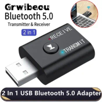 2 In 1 USB Bluetooth Adapter 5.0 Transmiter Bluetooth for Computer TV Laptop Speaker Headset Adapter Wireless Bluetooth Receiver