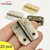 20Pcs Miniature Heavy Duty Flat Jewelry Chest Gift Wooden Music Box Wine Case Dollhouse Cabinet Door Hinge With Screw