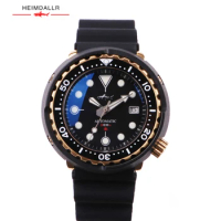 Men's Automatic Mechanical Watch HEIMDALLR Tuna Can Diver Watch 47mm Men Movement Stainless Steel Sapphire Mirror Luminous 200M