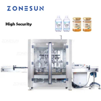 ZONESUN Automatic Exprosion Proof Liquor Flammable Chemical Product Liquid Paste Cream Servo Filling Machine For Production
