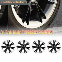 4pcs/set 19" Wheel Cover Hubcaps Rim Cover For Tesla Model Y 2020 2021 2022 2023 Sport Style Black-White Hub Caps
