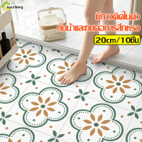 สติ๊กเกอร์ติดพื้น ปูพื้นห้องน้ำ วอลเปเปอร์ติดพื้นPVC  แผ่นปูพื้นห้องนอน วัสดุ PVC คุณภาพสูง มีกาวในต