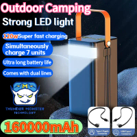 SG Stock 120W Camping Powerbank 160000mAh with Built-in 22.5W Fast PD Charging Type C USB and Strong