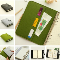A5 A6 Felt Shell Cloth Fabric Notebook Paper Planner Inner Page Ring Binder Paper Holder Portable Diary Gift Stationery Supplies