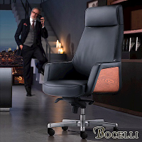 BOCELLI_BOCELLI-MESTIERI工藝風尚高背辦公椅(義大利牛皮)經典黑
