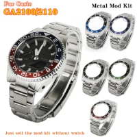 Metal GA2100 Rotating Bezel Watch Band Mod Kit GA-B2100 Stainless Steel Case Strap for GA-2100/2110 Replacement Parts Wholesale