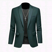 Jas hijau botol / jas merah cabe / blazer pria manggis / Slimfit / formal / casual Hitam Dewasa Wisu