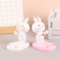1pc Cute Cartoon Rabbit Desktop Phone Stand Creative Mobile Decorations Holder Birthday Gift