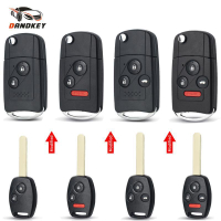 【全球優品匯】適用於本田雅閣 CRV Pilot Fit 2/3/4 按鈕折疊改裝汽車鑰匙殼外殼