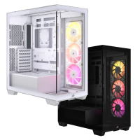【享最高折300】Corsair 海盜船 3500X 強化玻璃機殼 附RS120 ARGB風扇三入 黑色/白色