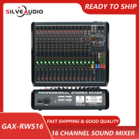 GAX-RWS16 16 Channel Sound Mixer Audio Mixing Console 48V 99DSP Professional USB PC Play Record Podcast Live Broadcast