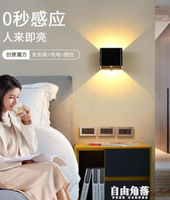 壁燈臥室床頭人體感應宿舍USB充電免接線免打孔過道走廊小夜燈