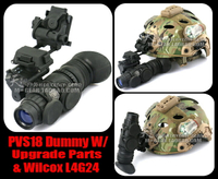 豪華透鏡升級美式PVS18夜視儀模型+Wilcox L4G24戰術頭盔翻斗車黑