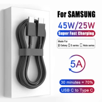 45W Original Fast Charging Cable For Samsung Galaxy S20 S21 S22 S23 Ultra Plus USB Type C Cables A54 A53 A34 A14 Note 20 10 Plus