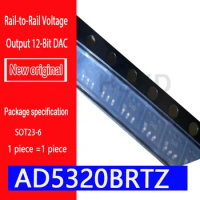 The new imported spot AD5320BRTZ silk-screen D4B 12-bit DAC package SOT23-6 chip 2.7 V to 5.5 V, 140 Î¼A, Rail-to-Rail Output