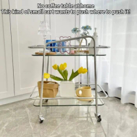 Simple Coffee Tables Creative Transparent Glass Mini Sofa Side Table Living Room Light Luxury Removable Trolley Kitchen Islands