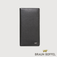 【BRAUN BUFFEL 德國小金牛】台灣總代理  瓦拉頓-TW 15卡兩折長夾-黑色/BF537-301-BK