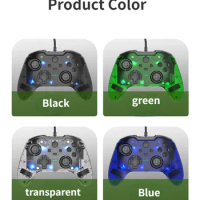 For Microsoft Xbox One Replaceable Case Game Controller PC Wired Transparent Shell Controller RGB Glowing Game Controller