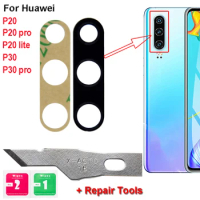 2sets Rear Back Camera Glass Lens For Huawei P20 lite P20 P30 Pro With Adhesive Sticker Holder + Tools Set Replacment Parts