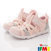 ★IFME日本健康機能童鞋-透氣休閒鞋水涼鞋款IF22-011921粉(中小童段)
