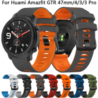 22mm Silicone Band For Huami Amazfit GTR 47mm Wrist Strap for Amazfit GTR 4 3 Pro GTR4 GTR3 2E Stratos 2 Soft Bracelet Watchband
