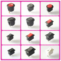SPST KCD1 2PIN 3PIN On/Off Round/Square Plastic Rocker Switch DC AC 6A/250V Car Dash Dashboard DIY Toys Parts Dropshipping
