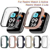 Full PC Protective Case For Redmi Watch 3 Active Smart Screen Protector for Redmi Watch 3 lite Cover Shell+Tempered Glass Film