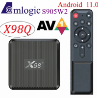 10PCS X98Q TV Box Android 11 Amlogic S905W2 1G 8G 2G 16G H.265 AV1 2.4G 5G Dual Wifi HDR 10+ Youtube Media Player Set Top Box