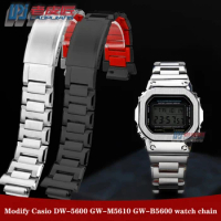 High Quality Precision Steel Strap for Casio GSHOCK Modified DW-5600 DW5600 GW-M5610 GW-B5600 Watchband Watch Chain 16mm