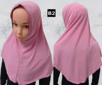 HSL Tudung Sarung Budak Tudung Sarung Instant Plain Color Sarima Cotton Korea Mosscrepe ( Umur 3  - 