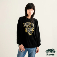 【Roots】Roots 女裝-舞龍新春系列 毛圈布寬版圓領上衣(黑色)