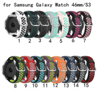22mm Two-color breathable Silicone Wrist Band Strap for Samsung Galaxy Watch 46mm Replaceable for Samsung gear S3 Smart watch