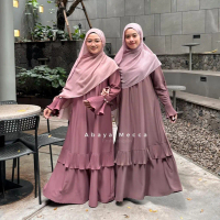 PROMO TERBATAS !!! Mecca Abaya Plisket Dress Wanita Elegan By Embun Hijab - Gamis Plisket Abaya Leba