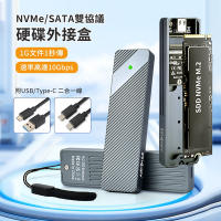 ANTIAN NVMe/SATA雙協議硬碟外接盒 硬盤擴充盒 附USB/Type-C 二合一線