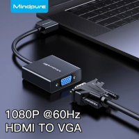 Mindpure HDMI to VGA Adapter 1080P HD Converter HDMI Male To VGA Female for PS4 Pro Mac TV Box PC Game Console Laptop Projector