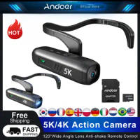 Andoer 5K/4K Action Camera 30FPS Head Mounted Wearable WiFi Camera Camcorder Webcam Anti-shake APP Control for Sports Vlog Video