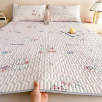 Summer Latex Cool Mat for Bed 3pcs Ice Cold Bed Sheet Double Bedspread Non-slip Foldable Mattress Cover Pillowcase Bedding Set