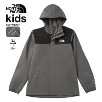 【The North Face 官方旗艦】北面兒童灰色DryVent防水透氣衝鋒衣｜8A480UZ 外套