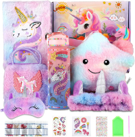 Unicorn Gifts Toys for Girls Age 4 5 6 7 8 9 10Unicorn Toy with Light Up Plush Star Pillow Unicorn D