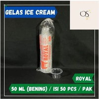 One Stuff Cup Jelly Agar Puding Royal isi 50pcs / Cup Es Krim 50 ml & 65 ml 50 ml bening