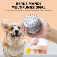 Kemudahan Bersih: Pemutih Lintah Sikat Mandi Silikon Khusus Anjing & Kucing, Model XYZ, 5cm x 3cm, P