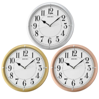 【SEIKO 精工】歐風文字靜音掛鐘 QXA637G.QXA637P.QXA637S(塑膠外殼 靜音機芯 3色可選)