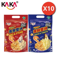 KAKA 醬烤海洋燒 60g 海鮮雙拼10入組 蒜爆胡椒/煙燻起司