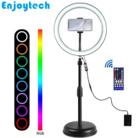 30cm Colorful RGB LED Ring Flash Lamp with Mount Holder for iPhone Samsung Xiaomi Mobile Phones Stands Tripod for Video Bloggers