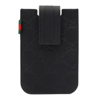 【GUCCI 古馳】經典Guccissima壓紋牛皮萬用名片/卡夾(黑色240188-AF66N-1060)